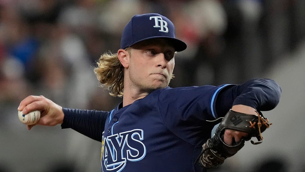 Shane Baz pitching as the Baltimore Orioles acquire him in a trade with the Tampa Bay Rays