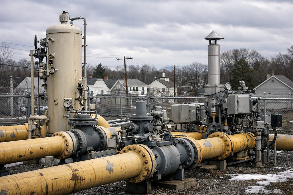 Natural gas bill on a kitchen table showing rising energy costs for Massachusetts households