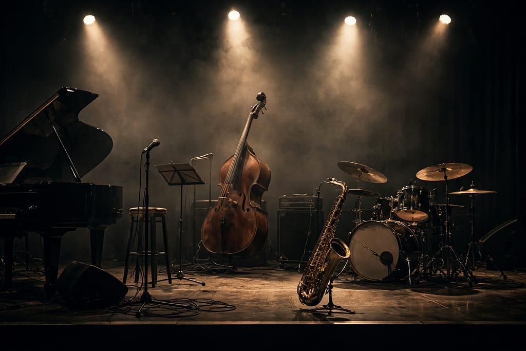 Empty jazz stage after Christmas Eve concert cancellation