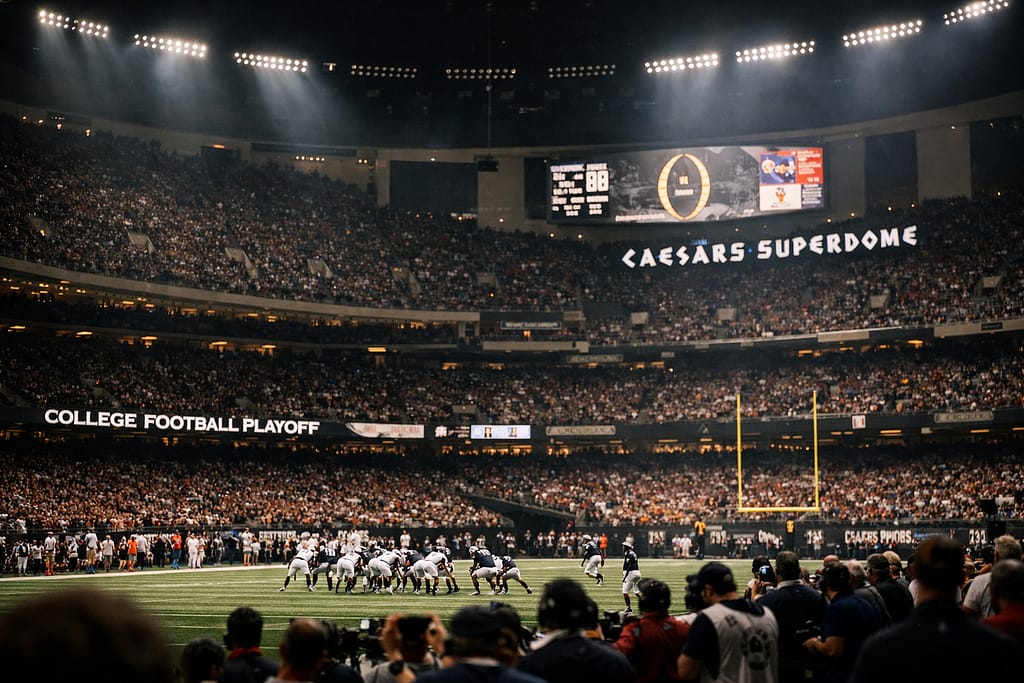Georgia and Ole Miss meet in the Sugar Bowl CFP quarterfinal at the Caesars Superdome.
