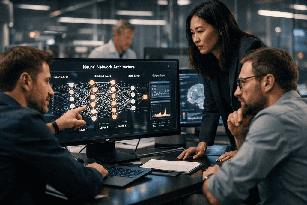 AI researchers working in a modern lab as the talent war drives pay packages higher.