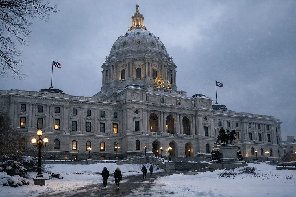 Minnesota’s governor orders the National Guard to be staged and ready after unrest concerns.