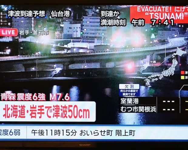 Japan Orders Mass Evacuations After Powerful 7.5-Magnitude Earthquake Strikes the Northeast